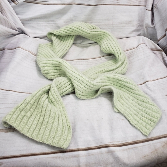 isotoner Accessories - 🌞SOLD🌞 Isotoner Mint Green Cable Knit Angora Scarf 57 x 5.5 Inch